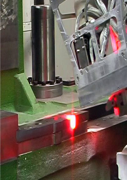 Integration of a laser module into a milling machine for hardening large tools.