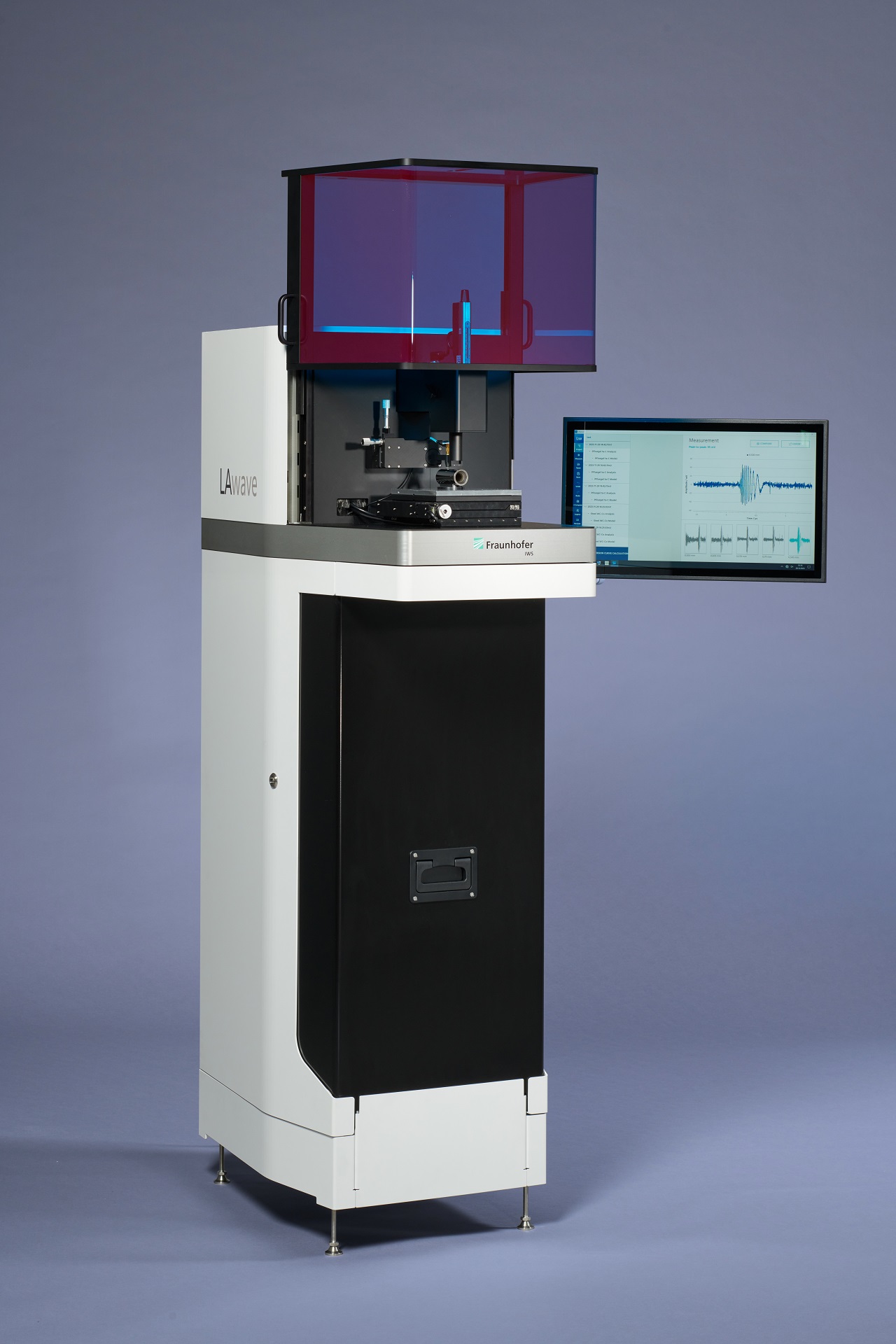 LAwave measuring system for fast and non-destructive characterization of small and medium-sized components.