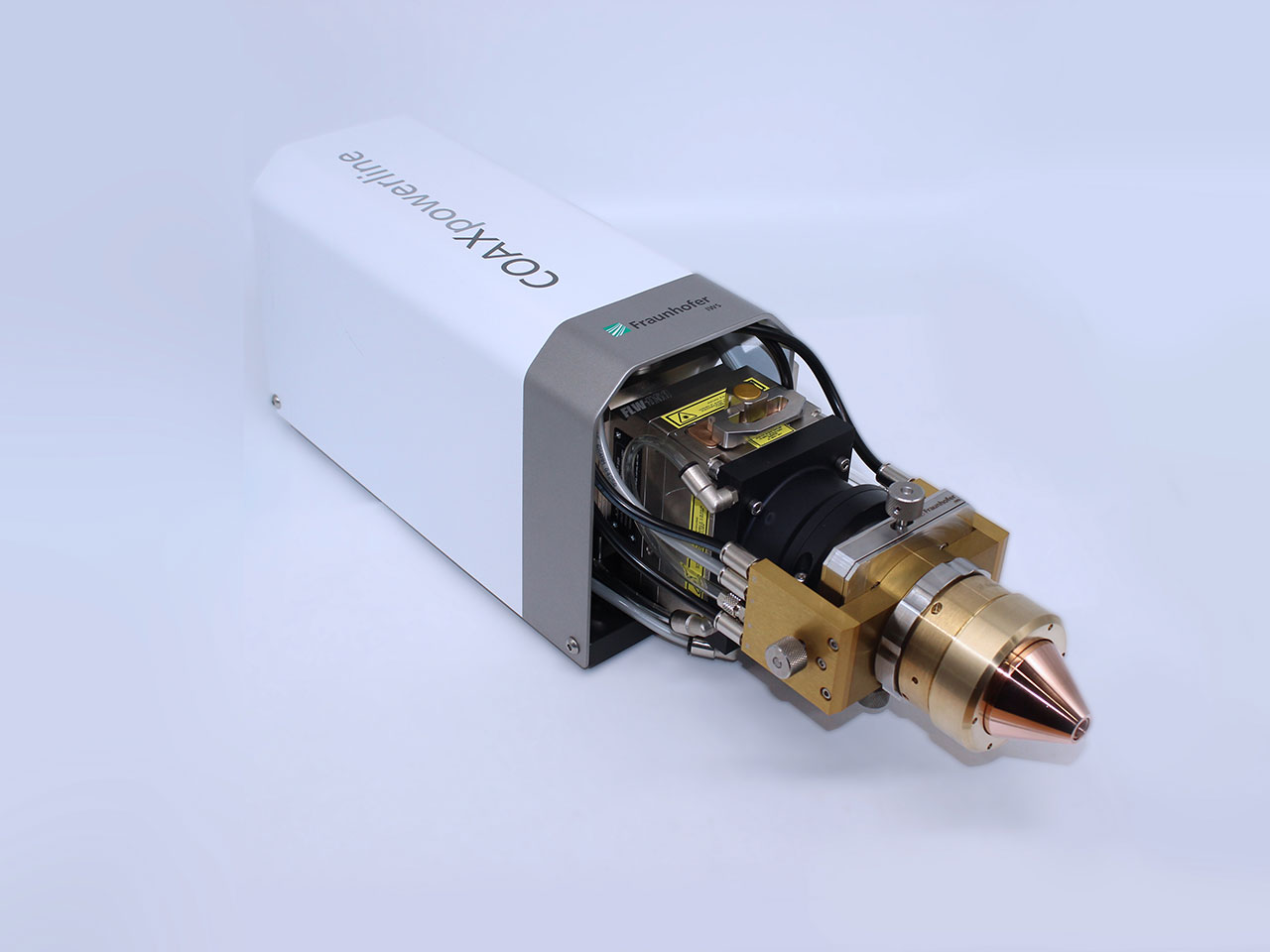 For a wide industrial use and high flexibility, the COAXpowerline annular gap powder nozzle was developed as a modular universal system with integrated media supply for laser powder cladding.