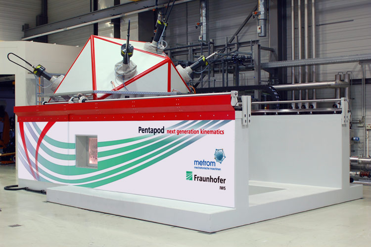 Pentapod-Parallelkinematik-Anlage zum  3D-Rührreibschweißen und Fräsen