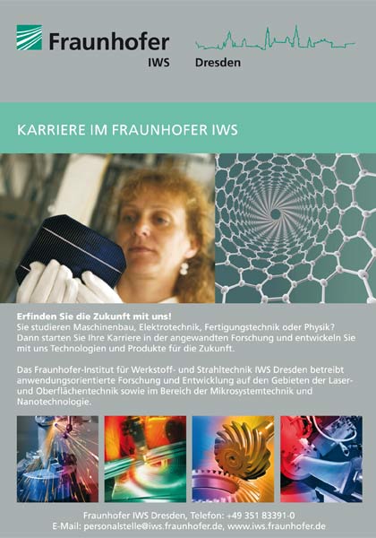 Career at Fraunhofer IWS Career at Fraunhofer IWS