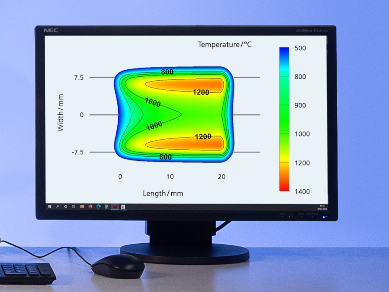 Thermal simulations support the design process of laser hardening with 2D beam oscillation.