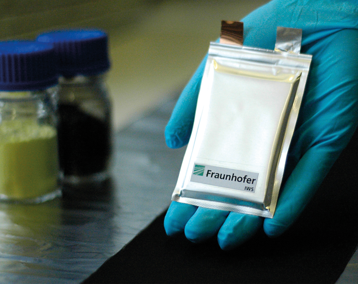 Pouch cell, developed at the Fraunhofer IWS Dresden