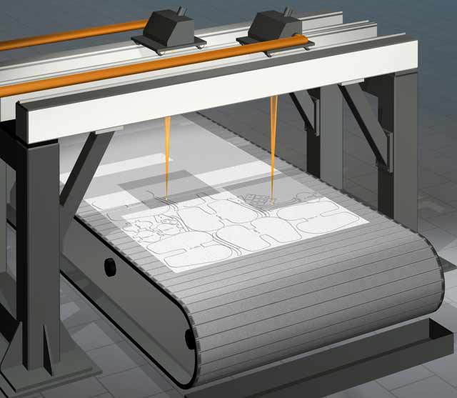 "contiLAS" manufacturing systems can cut one-piece woven airbags worldwide in the future. The material to be processed is flat, but also has recessed cavities. The system exactly recognizes where it is necessary to cut.