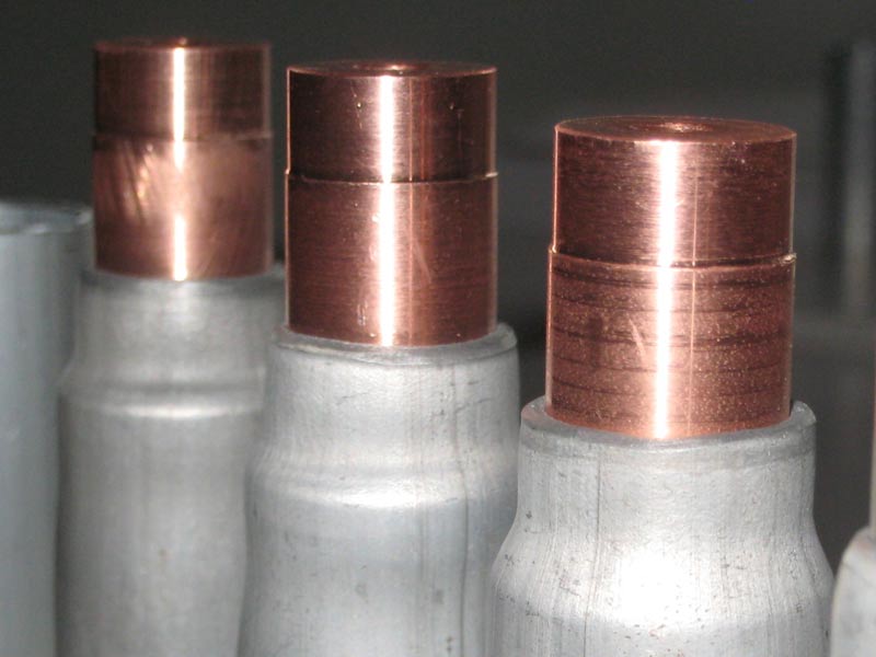 Pipe-tap joints, mixed material joints from aluminum/copper and aluminum/steel
