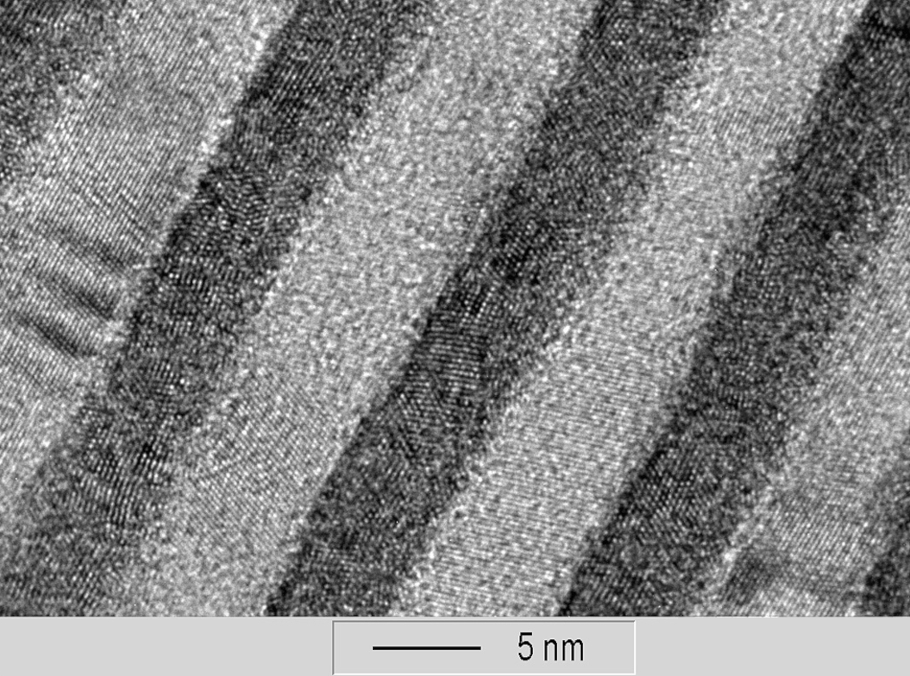 High-resolution TEM image of a Ni-C layer stack.